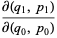 (partial(q_1,p_1))/(partial(q_0,p_0))