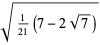 sqrt(1/(21)(7-2sqrt(7)))