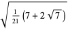 sqrt(1/(21)(7+2sqrt(7)))