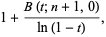1+(B(t;n+1,0))/(ln(1-t)),