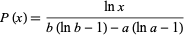  P(x)=(lnx)/(b(lnb-1)-a(lna-1)) 