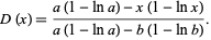  D(x)=(a(1-lna)-x(1-lnx))/(a(1-lna)-b(1-lnb)). 
