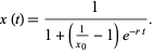  x(t)=1/(1+(1/(x_0)-1)e^(-rt)). 