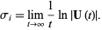  sigma_i=lim_(t->infty)1/tln|U(t)|. 