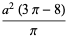 (a^2(3pi-8))/pi