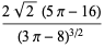 (2sqrt(2)(5pi-16))/((3pi-8)^(3/2))