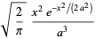 sqrt(2/pi)(x^2e^(-x^2/(2a^2)))/(a^3)