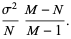 (sigma^2)/N(M-N)/(M-1).