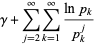 gamma+sum_(j=2)^(infty)sum_(k=1)^(infty)(lnp_k)/(p_k^j)