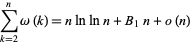  sum_(k=2)^nomega(k)=nlnlnn+B_1n+o(n) 