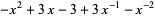 -x^2+3x-3+3x^(-1)-x^(-2)