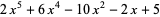 2x^5+6x^4-10x^2-2x+5