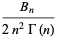 (B_n)/(2n^2Gamma(n))