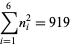 sum_(i=1)^(6)n_i^2=919