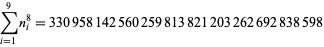 sum_(i=1)^(9)n_i^8=330958142560259813821203262692838598