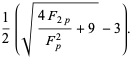 1/2(sqrt((4F_(2p))/(F_p^2)+9)-3).