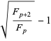 sqrt((F_(p+2))/(F_p))-1