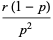 (r(1-p))/(p^2)