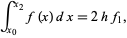  int_(x_0)^(x_2)f(x)dx=2hf_1, 