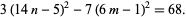  3(14n-5)^2-7(6m-1)^2=68. 