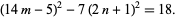  (14m-5)^2-7(2n+1)^2=18. 