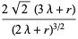 (2sqrt(2)(3lambda+r))/((2lambda+r)^(3/2))