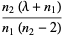 (n_2(lambda+n_1))/(n_1(n_2-2))