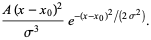 (A(x-x_0)^2)/(sigma^3)e^(-(x-x_0)^2/(2sigma^2)).