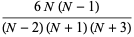 (6N(N-1))/((N-2)(N+1)(N+3))