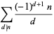 sum_(d|n)((-1)^(d+1)n)/d