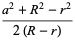 (a^2+R^2-r^2)/(2(R-r))