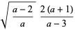 sqrt((a-2)/a)(2(a+1))/(a-3)