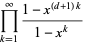 product_(k=1)^(infty)(1-x^((d+1)k))/(1-x^k)