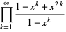 product_(k=1)^(infty)(1-x^k+x^(2k))/(1-x^k)