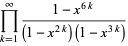 product_(k=1)^(infty)(1-x^(6k))/((1-x^(2k))(1-x^(3k)))