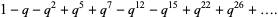 1-q-q^2+q^5+q^7-q^(12)-q^(15)+q^(22)+q^(26)+....