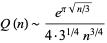  Q(n)∼(e^(pisqrt(n/3)))/(4·3^(1/4)n^(3/4)) 