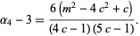 alpha_4-3=(6(m^2-4c^2+c))/((4c-1)(5c-1)).