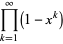 product_(k=1)^(infty)(1-x^k)