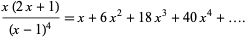  (x(2x+1))/((x-1)^4)=x+6x^2+18x^3+40x^4+.... 