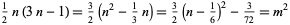  1/2n(3n-1)=3/2(n^2-1/3n)=3/2(n-1/6)^2-3/(72)=m^2 