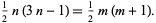  1/2n(3n-1)=1/2m(m+1). 