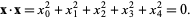  x·x=x_0^2+x_1^2+x_2^2+x_3^2+x_4^2=0. 