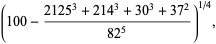 (100-(2125^3+214^3+30^3+37^2)/(82^5))^(1/4),