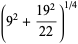 (9^2+(19^2)/(22))^(1/4)