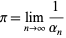  pi=lim_(n->infty)1/(alpha_n) 