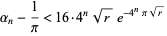  alpha_n-1/pi<16·4^nsqrt(r)e^(-4^npisqrt(r)) 