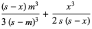 ((s-x)m^3)/(3(s-m)^3)+(x^3)/(2s(s-x))