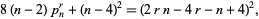  8(n-2)p_n^r+(n-4)^2=(2rn-4r-n+4)^2, 