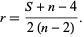  r=(S+n-4)/(2(n-2)). 